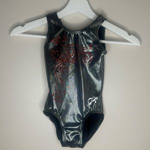 GK Elite Gymnastics Dance Leotard Silver